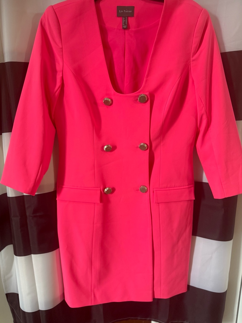 Women's Pink Double-Breasted Blazer Dress